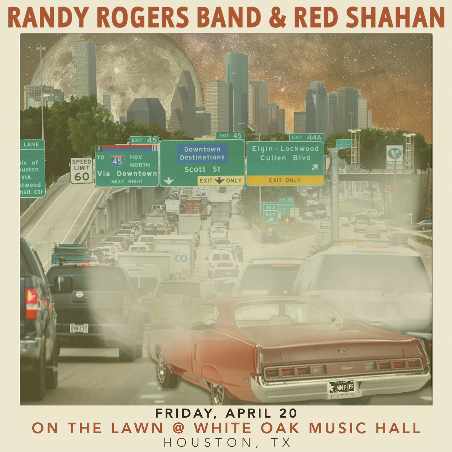 Red Shahan - (Vintage) Square Print - 420 w/ Randy Rogers Band