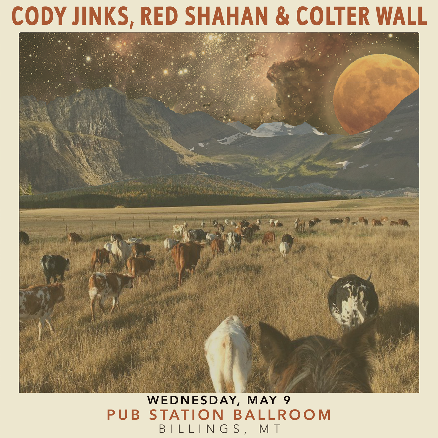 Red Shahan - (Vintage) Square Print - w/ Cody Jinks & Colter Wall - Pub Station