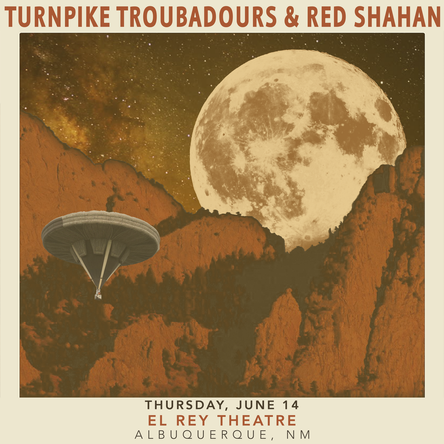 Red Shahan - (Vintage) Square Print - w/ Turnpike Troubadours - El Rey Theatre