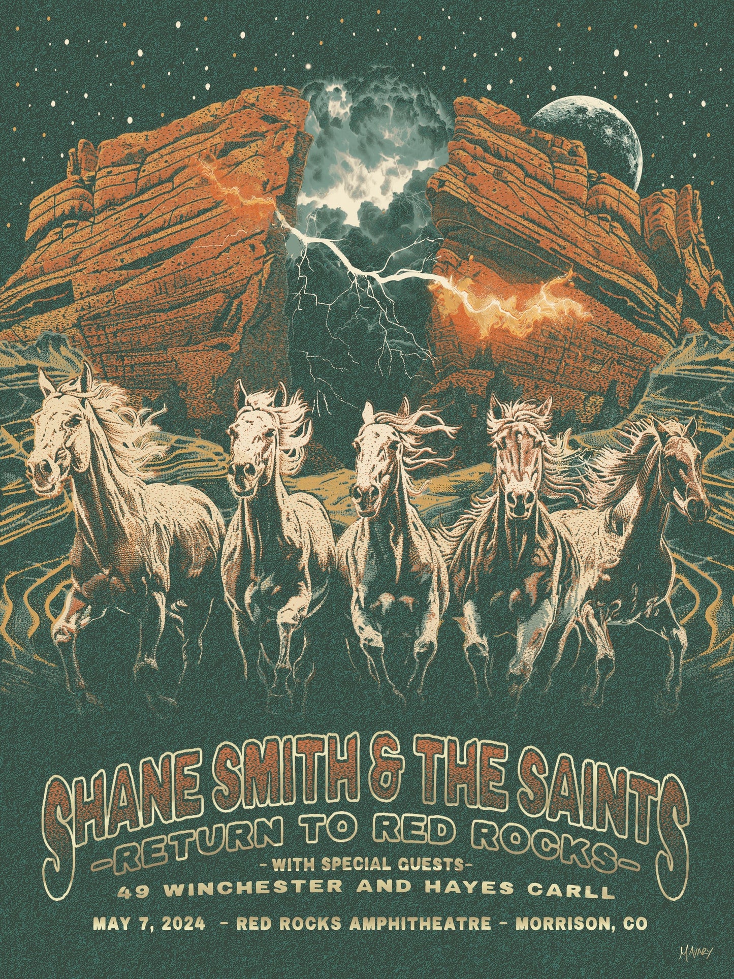 Shane Smith And The Saints | Red Rocks Ampitheatre Poster 2024