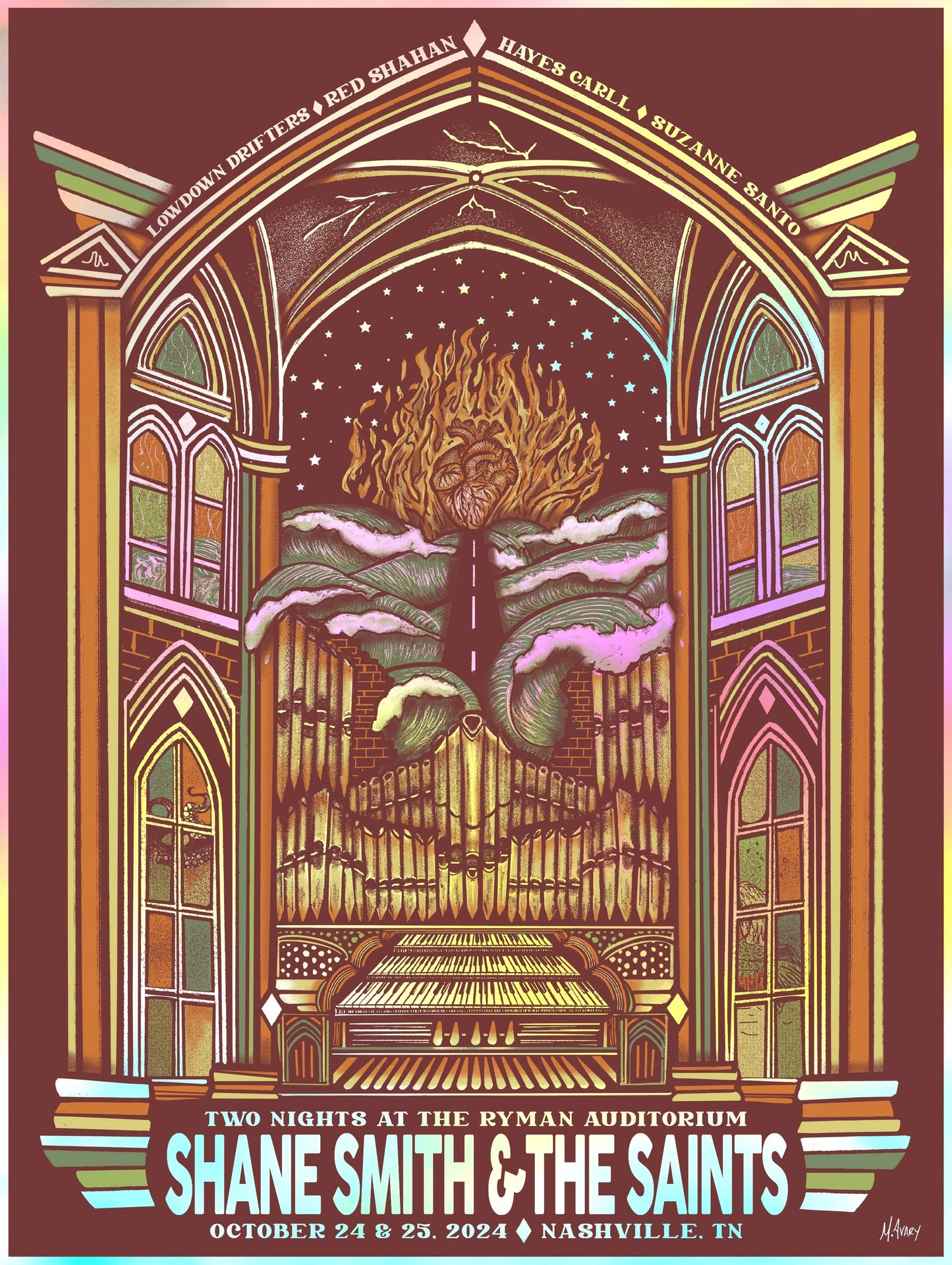 Shane Smith And The Saints Poster | Ryman Auditorium 2024