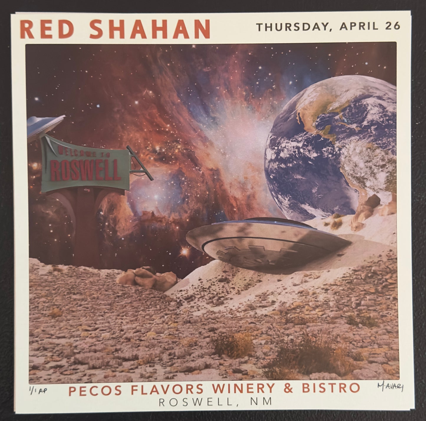 Red Shahan - (Vintage 1 of 1) Square Print - Roswell, NM