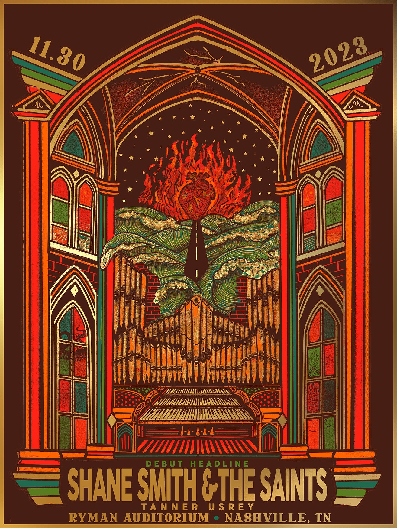 Shane Smith And The Saints Poster | Ryman Auditorium 2023