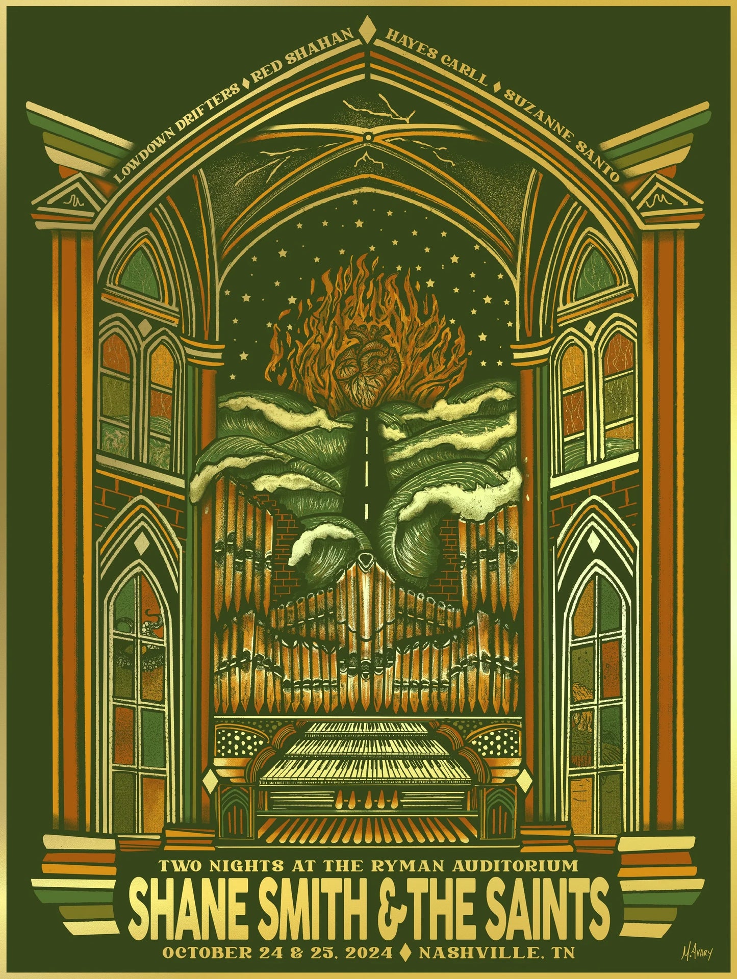 Shane Smith And The Saints Poster | Ryman Auditorium 2024